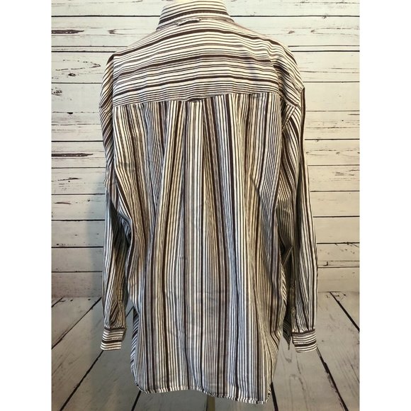 Roper Western Shirt XL Extra Large Striped Long Sleeve Flip Contrasting Cuff Men - Picture 3 of 8